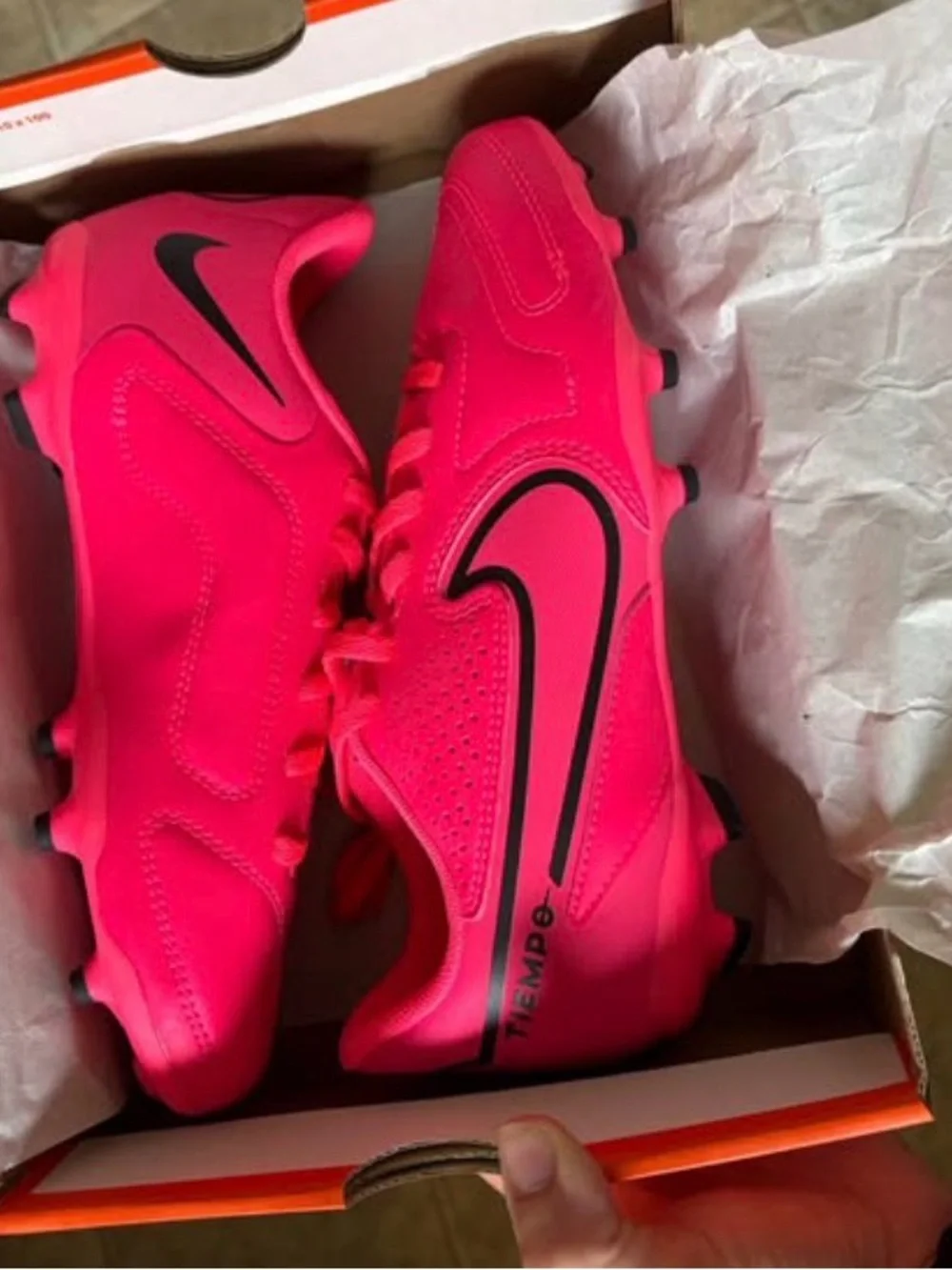 Nike Kids Pink/Black Tiempo Soccer Cleats
